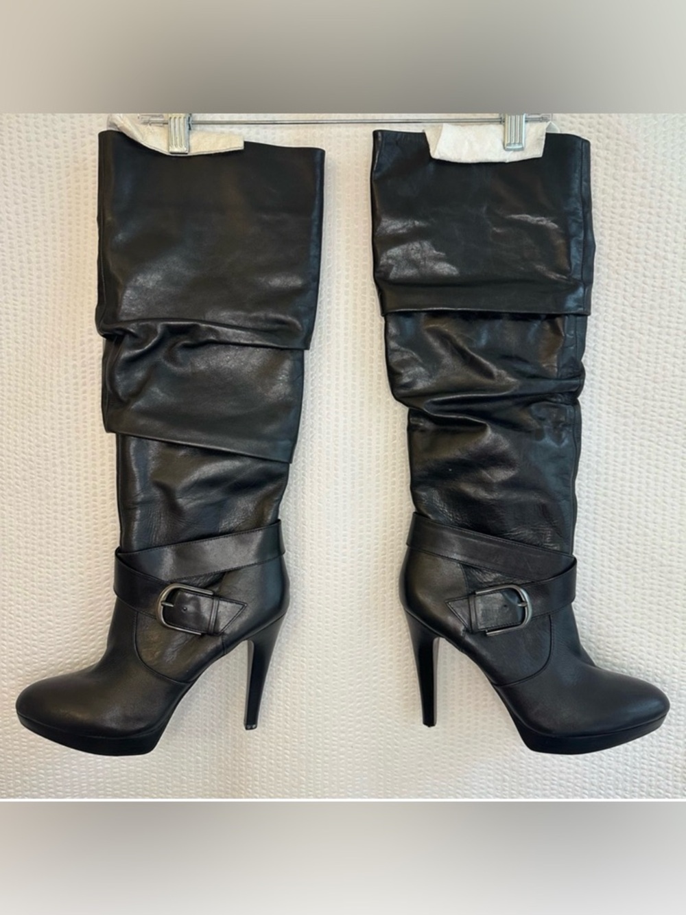 INC International Concepts Black Over The Knee Stiletto Boots Womens 9.5 New